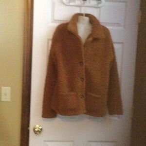 Warm Brown Teddy Jacket for Women